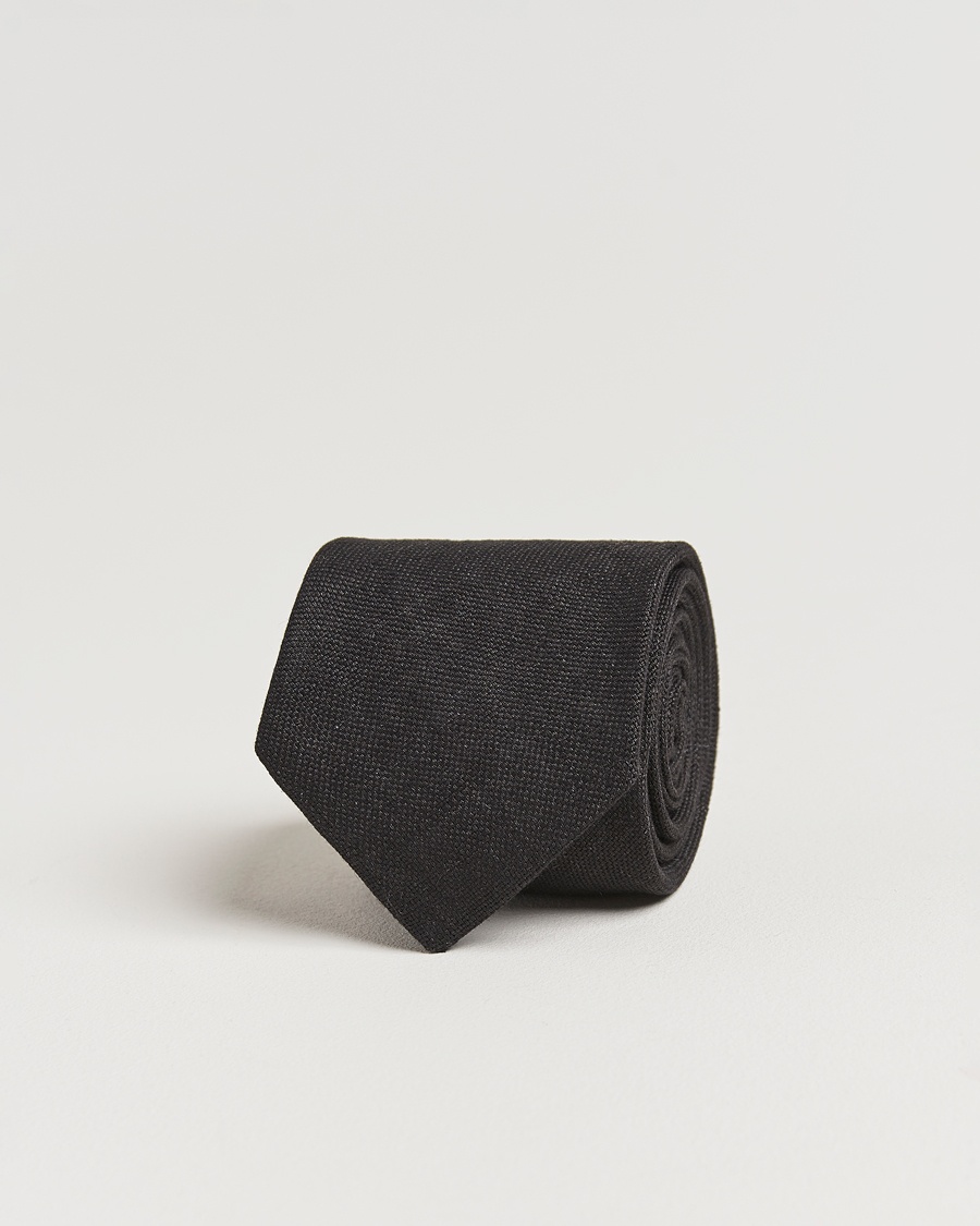 Herr | Amanda Christensen | Amanda Christensen | Hopsack Linen 8cm Tie Black