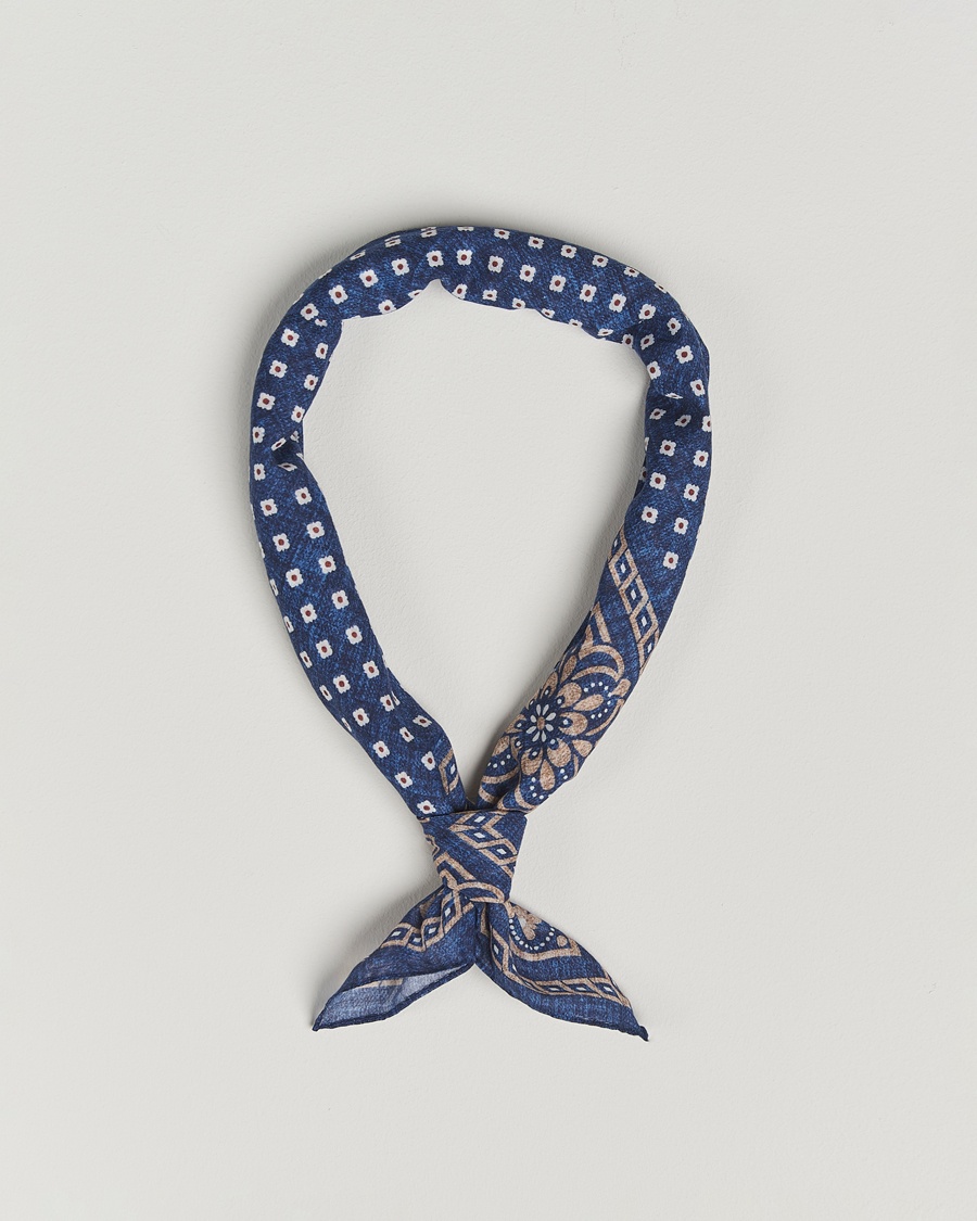 Herr | Amanda Christensen | Amanda Christensen | Cotton Voilé Printed Flower Bandana Navy