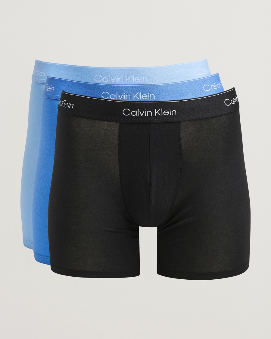Calvin Klein 3-Pack Icon Cotton Stretch Boxer Brief Black/Blue/Light Blue – Flerfärgad