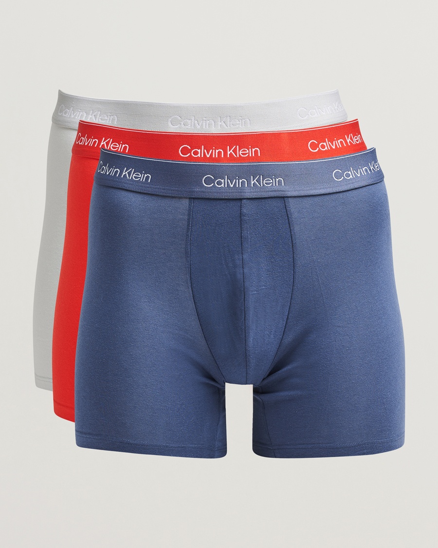 Herr | Calvin Klein | Calvin Klein | 3-Pack Icon Cotton Stretch Boxer Brief Blue/Grey/Red