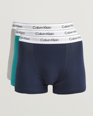 Calvin Klein 3-Pack Icon Cotton Stretch Relaxed Trunk Blue/Grey/Green, Herr, Trunks, Flerfärgad, Storlek M