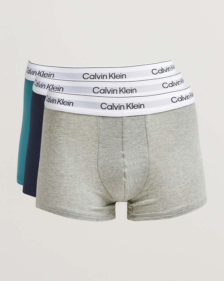 Herr | Calvin Klein | Calvin Klein | 3-Pack Icon Cotton Stretch Low Rise Trunk Blue/Grey/Green