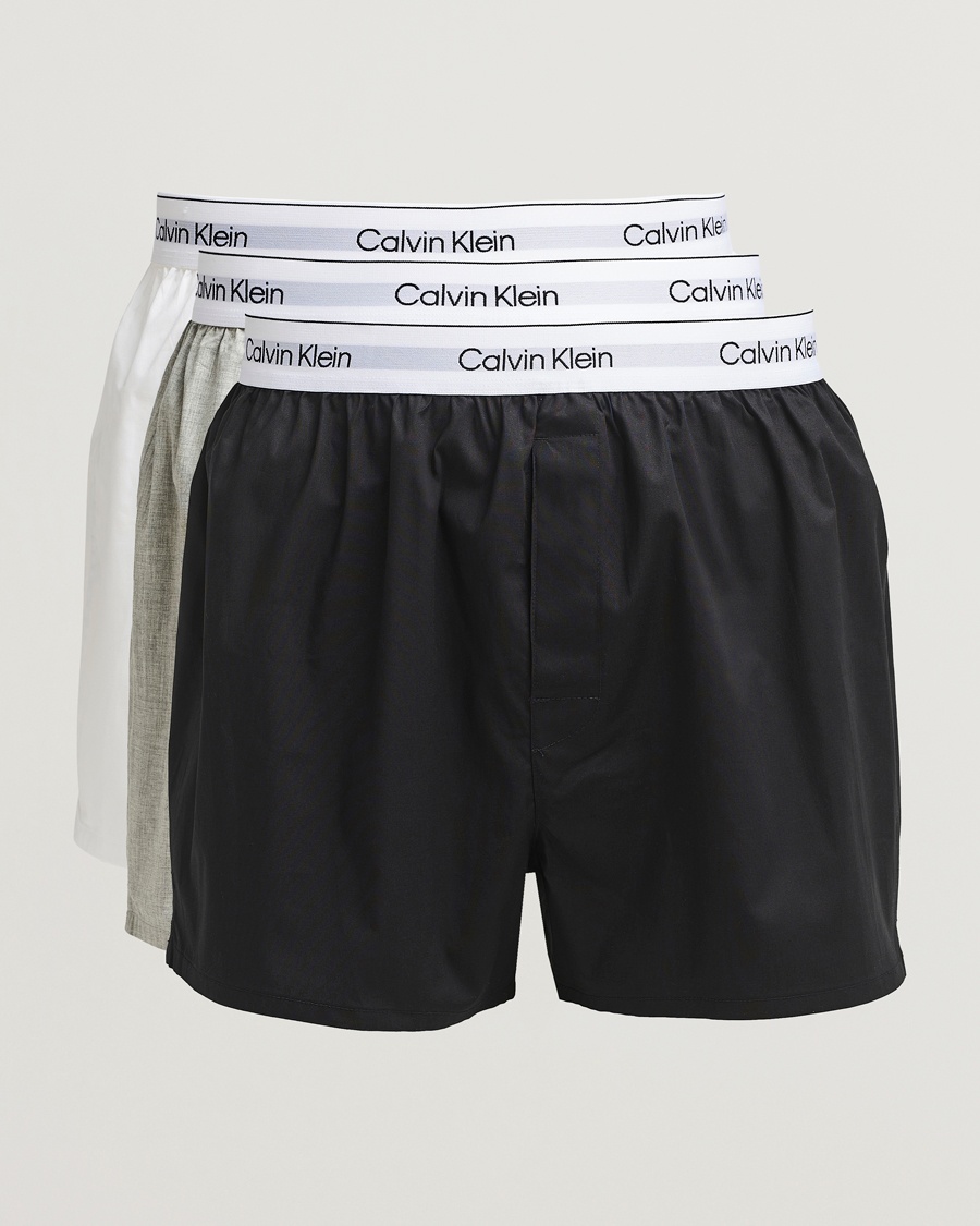 Calvin Klein 3-Pack Cotton Boxer Shorts White/Black/Grey – Flerfärgad