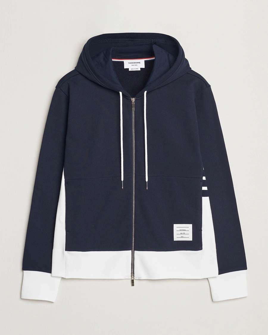 Herr | Tröjor | Thom Browne | Color Block Zip Hoodie Navy
