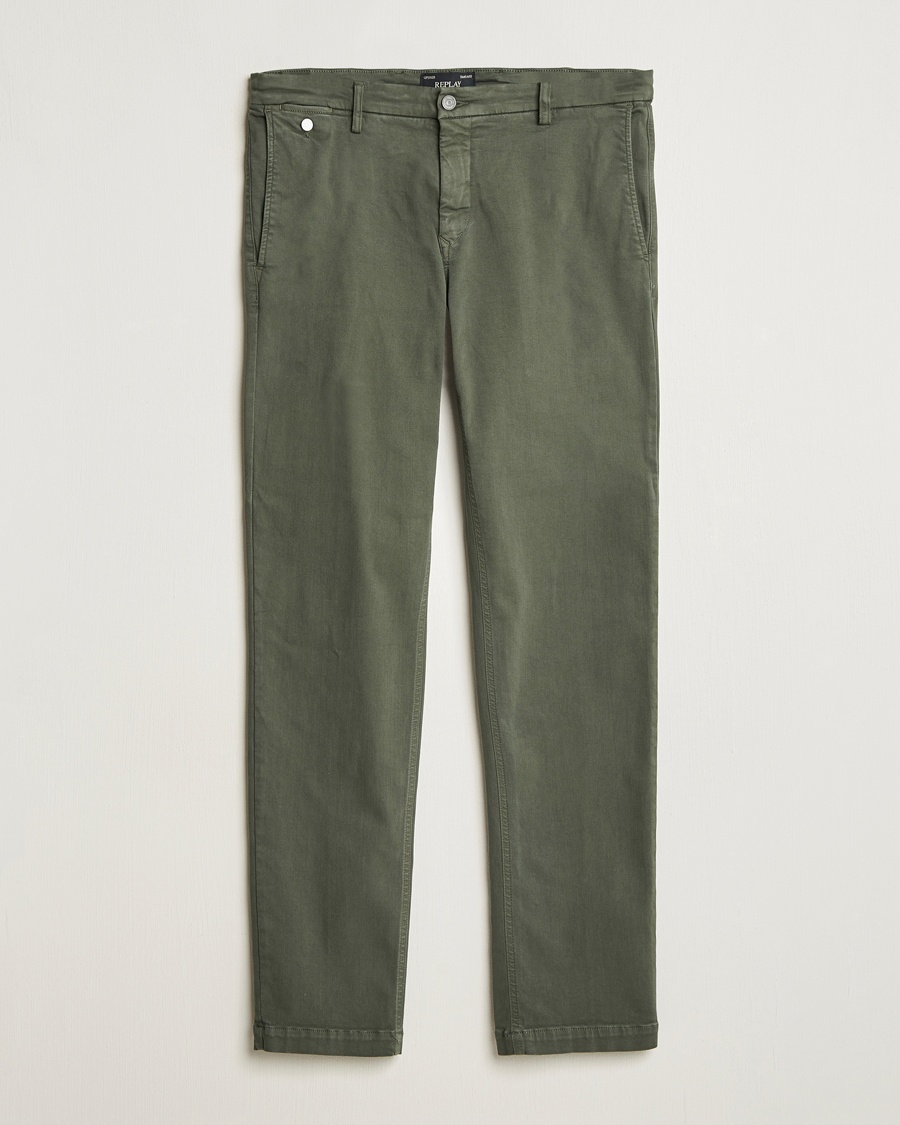 Replay Benni Hyperflex X-Lite Chinos Dark Green – Grön