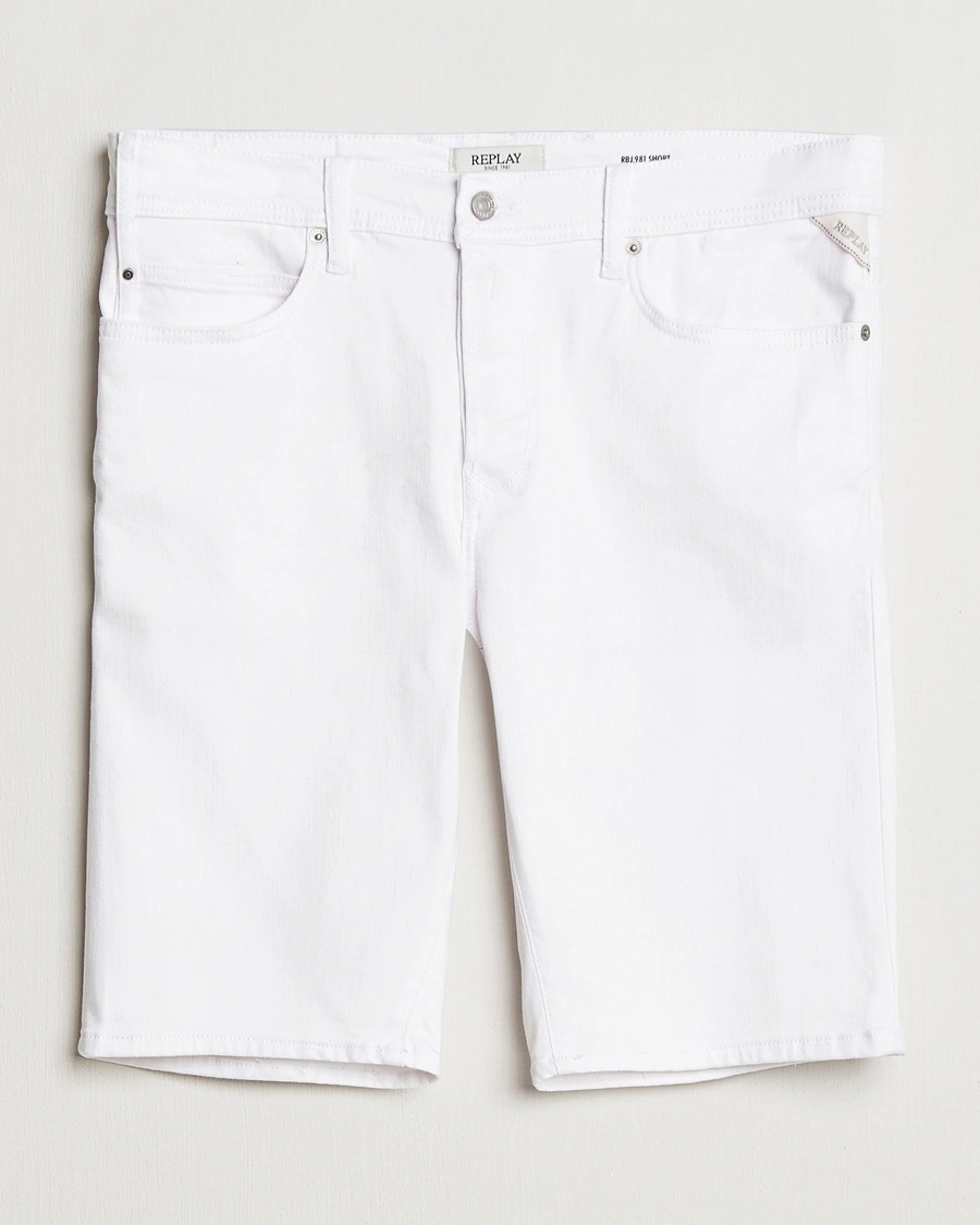 Herr | Shorts | Replay | RBJ981 Stretch Denim Shorts White