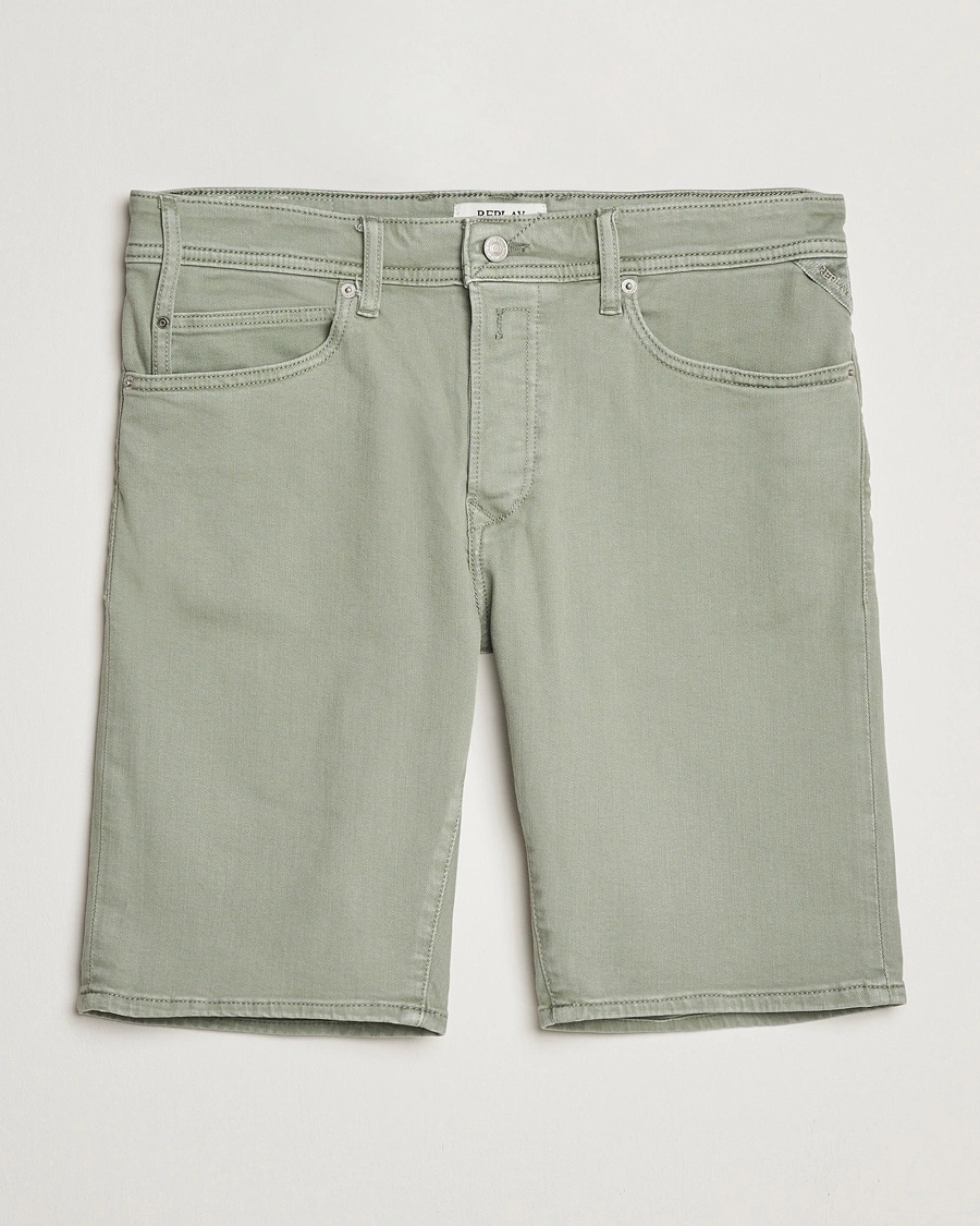 Herr | Shorts | Replay | RBJ981 Stretch Denim Shorts Light Sage Green