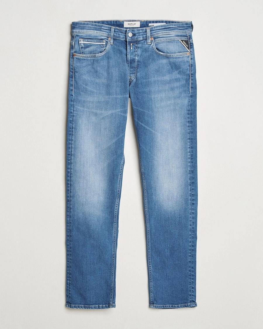 Replay Grover Straight Fit Stretch Eco Plus Jeans Medium Blue – Blå
