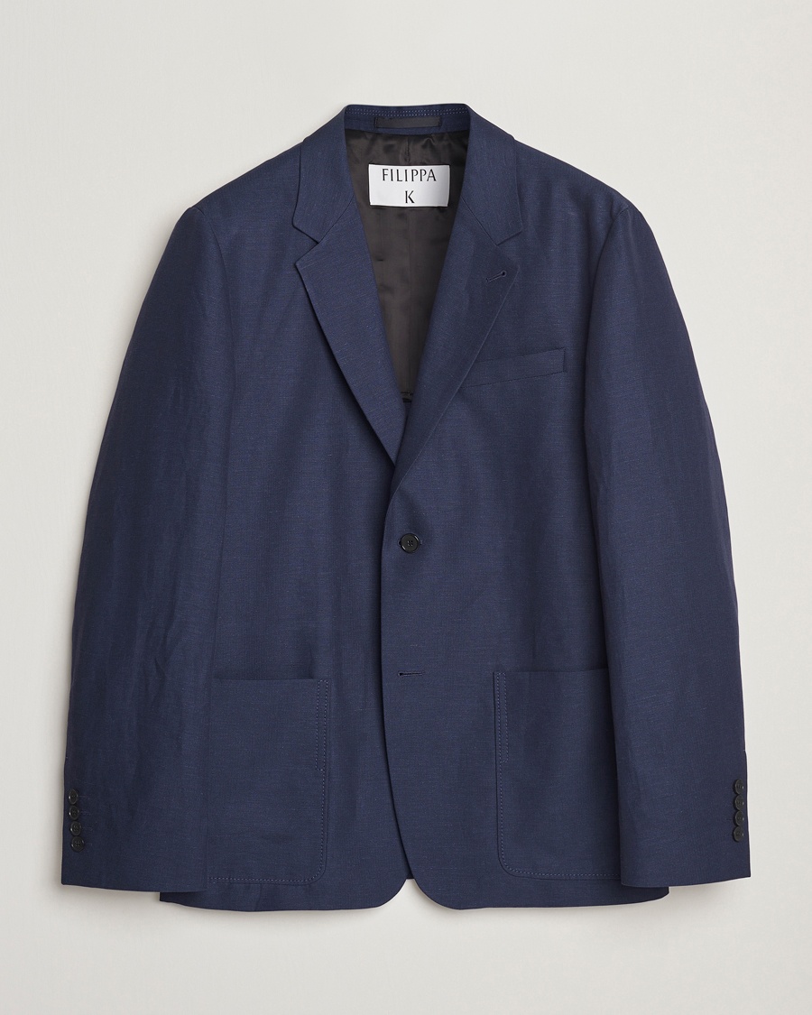 Herr | Bomullskavajer | Filippa K | Patch Pocket Blazer Navy