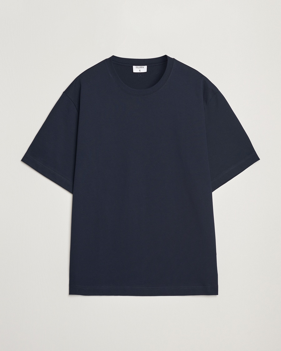 Herr | Kortärmade t-shirts | Filippa K | Heavy Cotton Crew Neck T-Shirt Navy