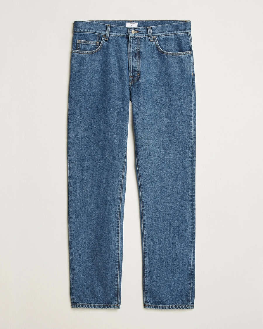 Herr | Tapered fit | Filippa K | Tapered Cropped Jeans Washed Mid Blue