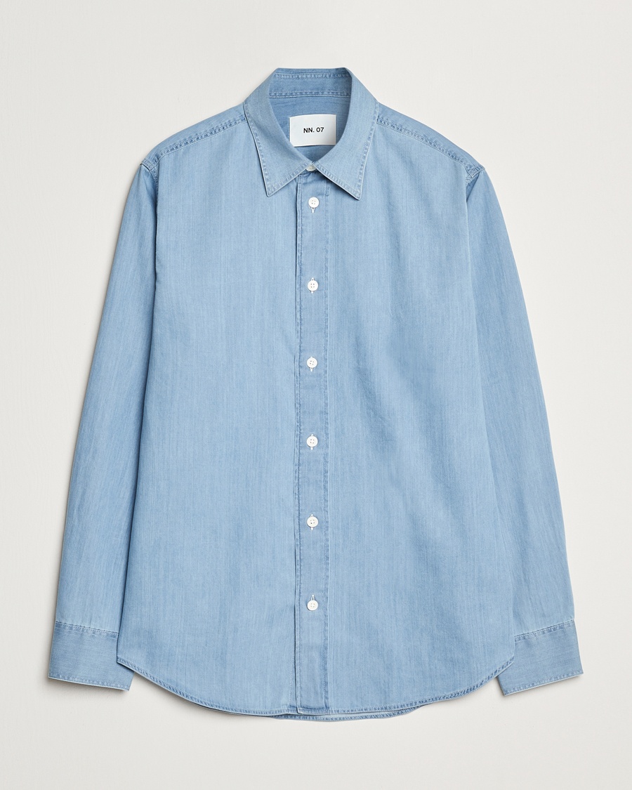 Herr | Jeansskjortor | NN07 | Colby Denim Shirt Bleach Indigo