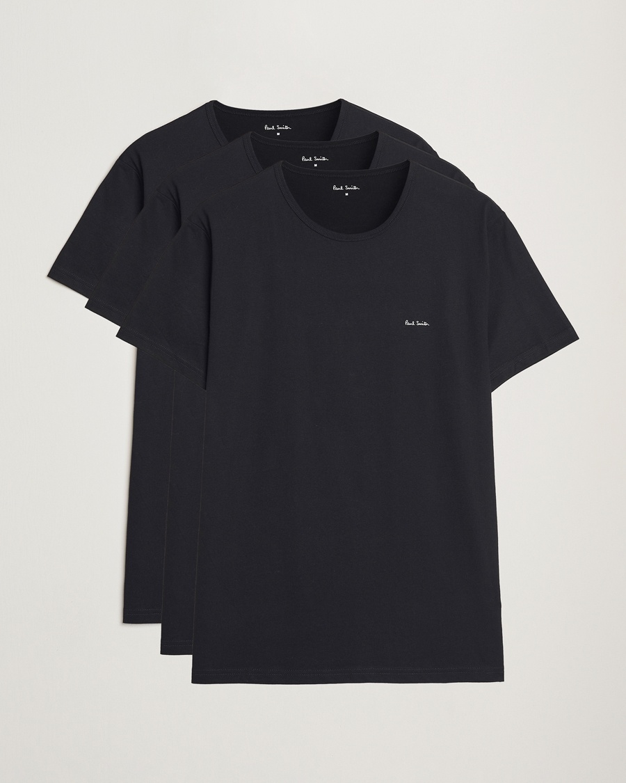 Paul Smith 3-Pack Crew Neck T-Shirt Black – Svart