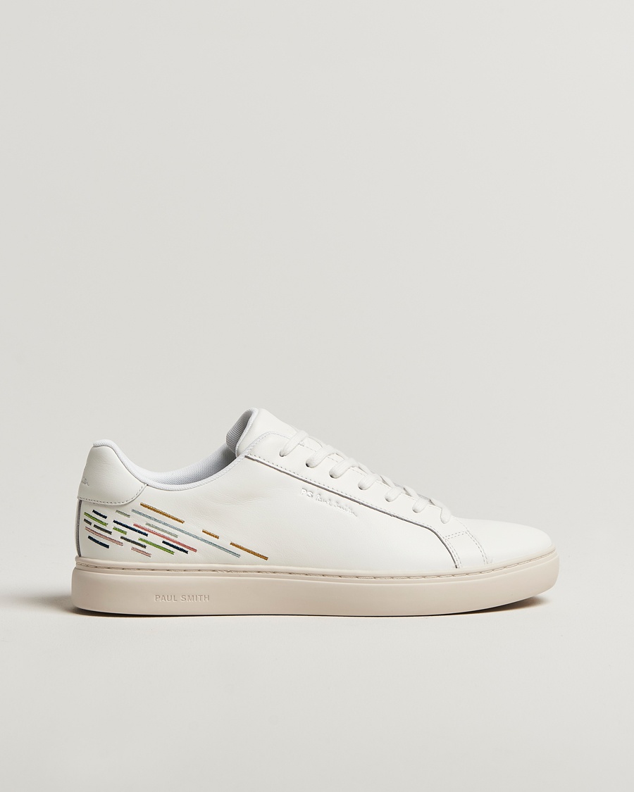 PS Paul Smith Rex Embroidered Leather Sneaker White – Vit