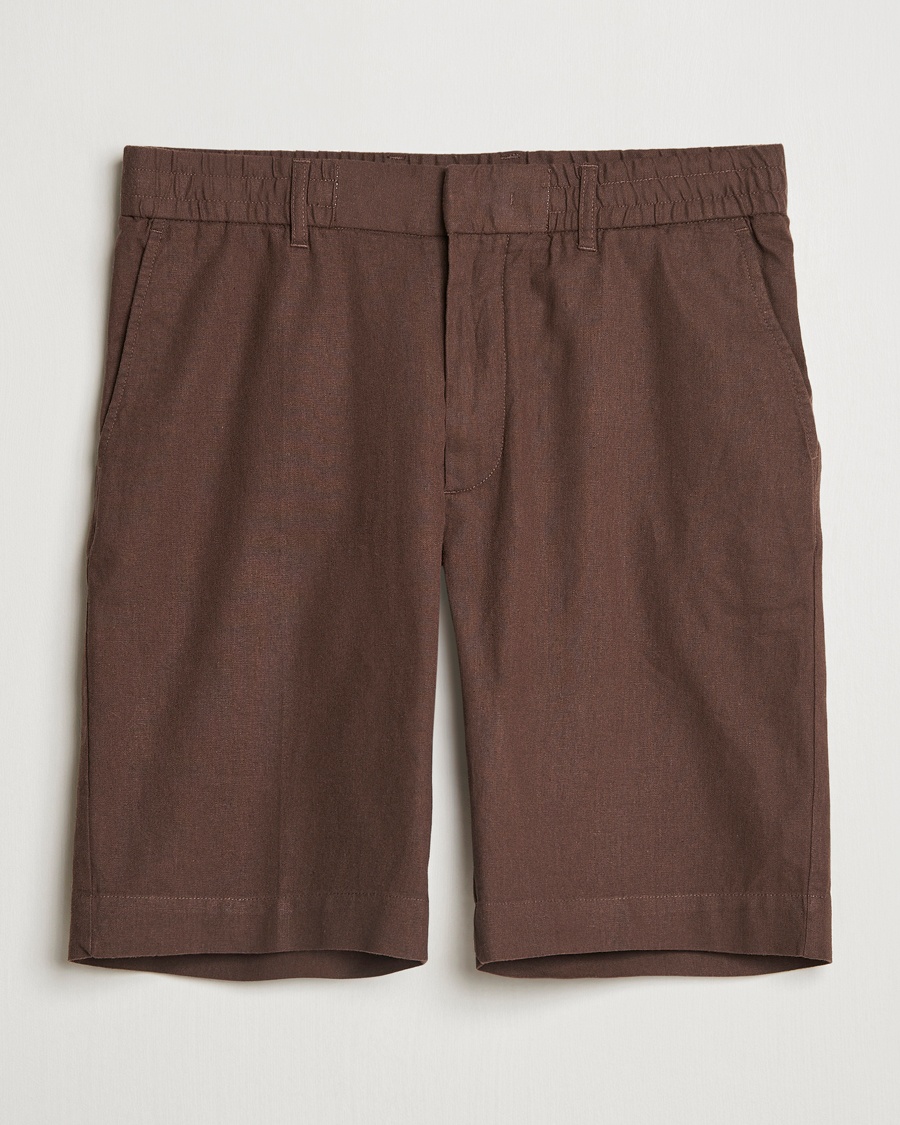 Herr | Shorts | NN07 | Billie Cotton/Linen Drawstring Shorts Demitasse Brown