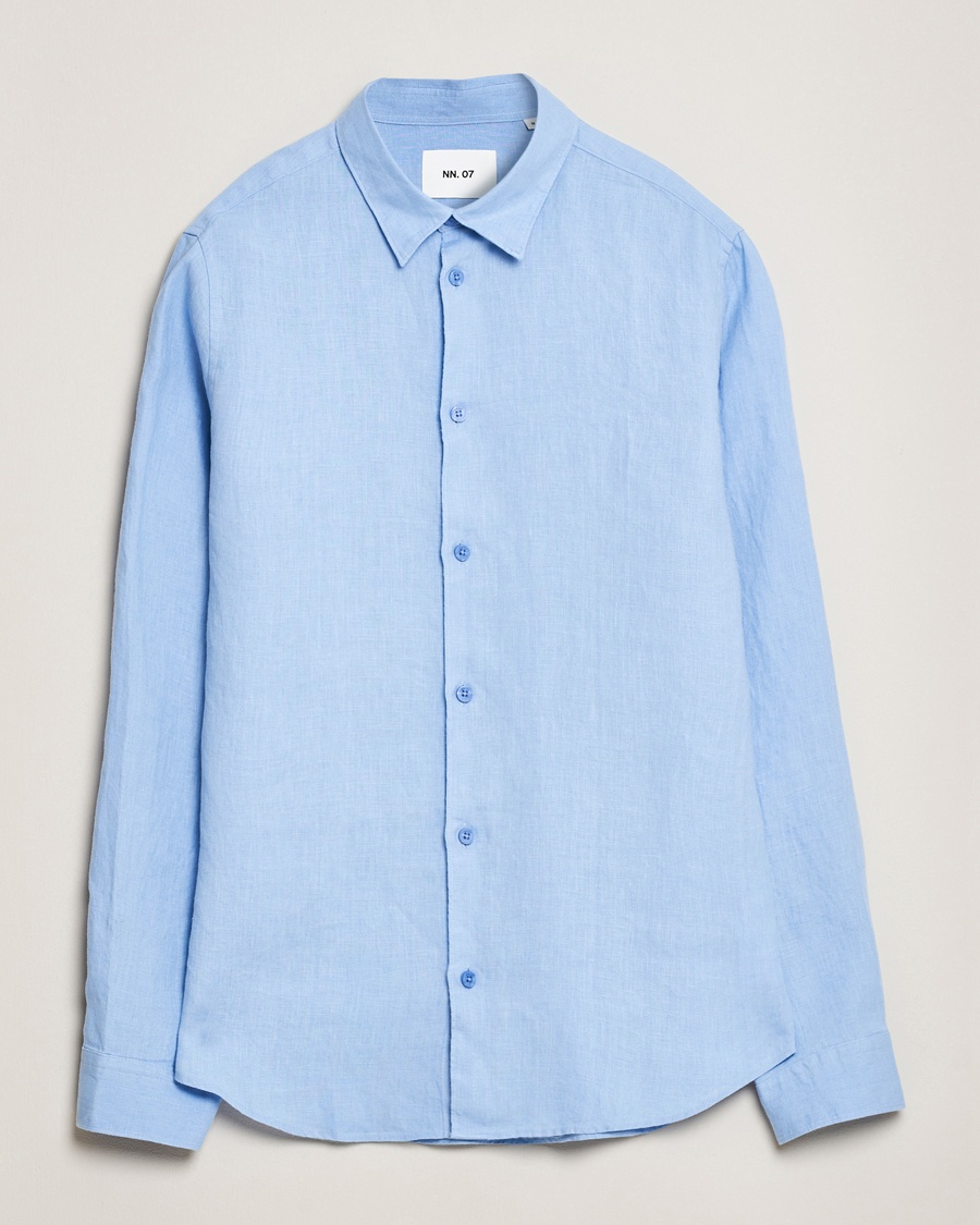 Herr | Linneskjortor | NN07 | Enzo Linen Shirt Cerulan Blue