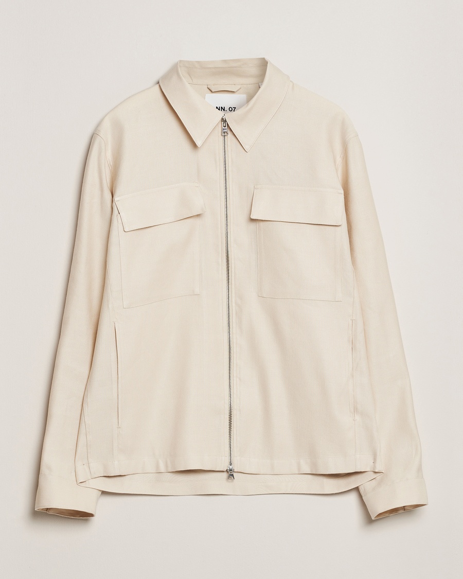 Herr | Overshirts | NN07 | Alban Cotton/Linen Overshirt Ivory