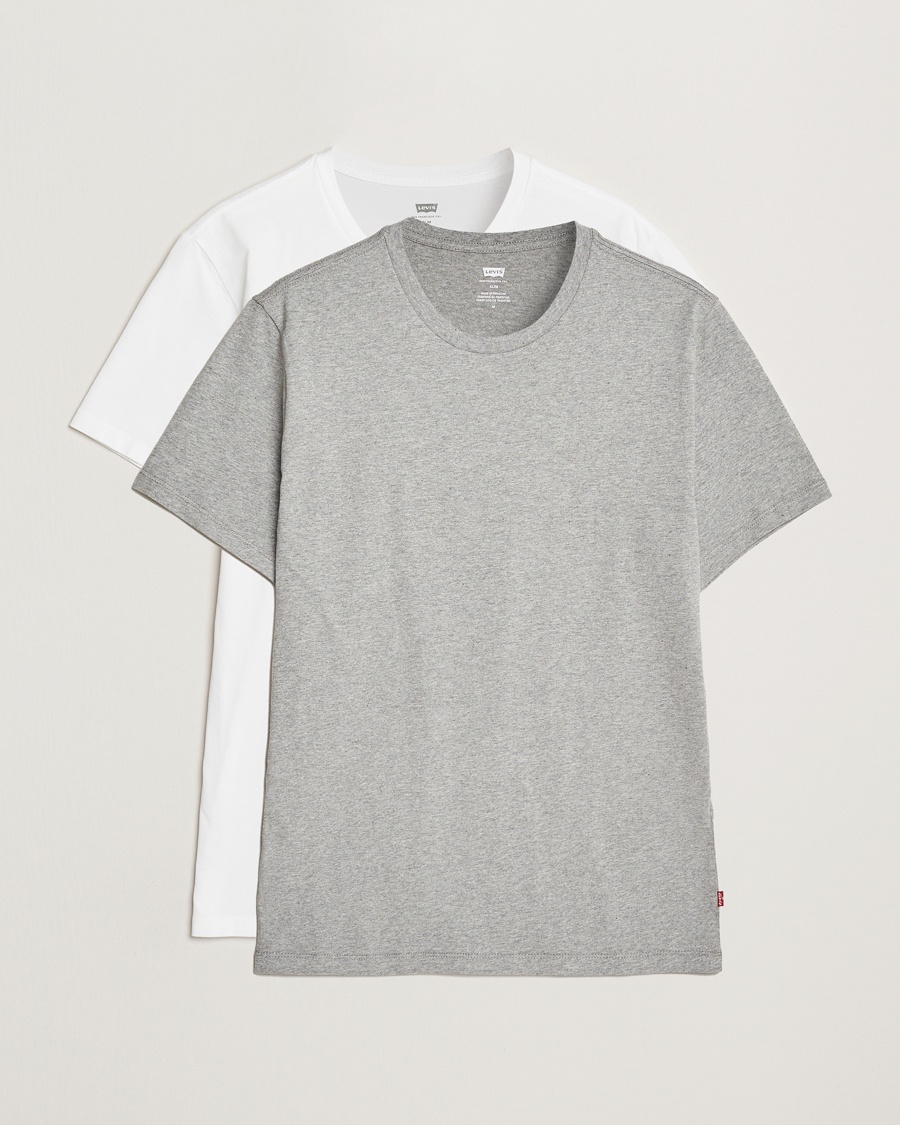 Levi's 2-Pack Crew Neck T-Shirt White/Grey Heather – Flerfärgad
