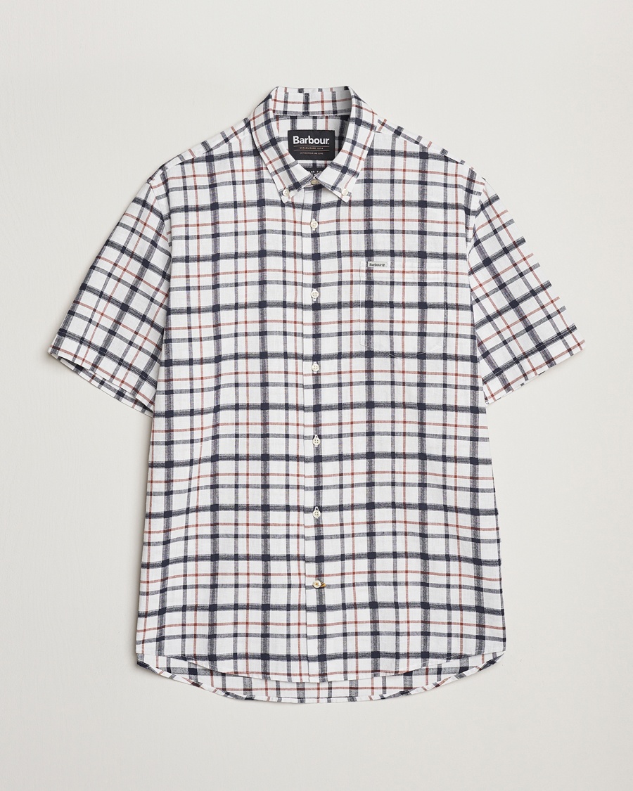 Herr | Kortärmade skjortor | Barbour Lifestyle | Glover Linen Blend Short Sleeve Shirt Brook Blue