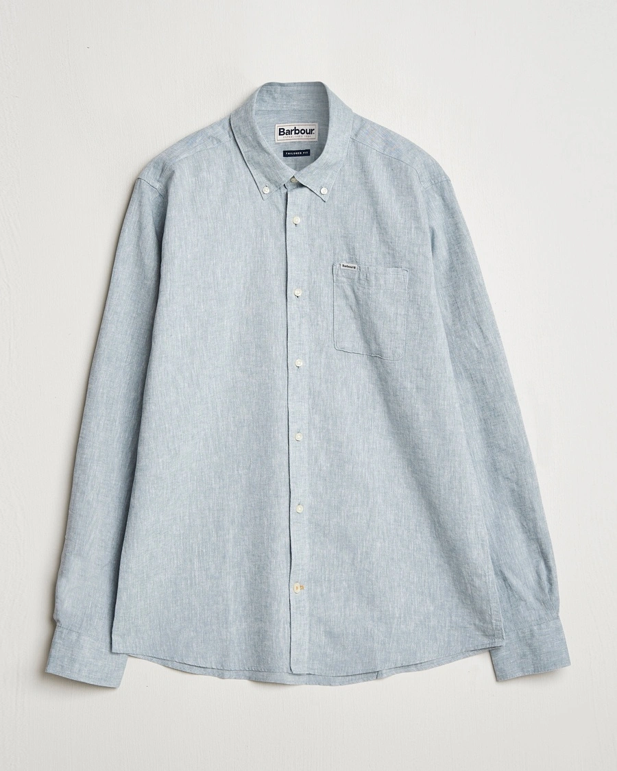 Herr | Linneskjortor | Barbour Lifestyle | Nelson Linen/Cotton Shirt Lead