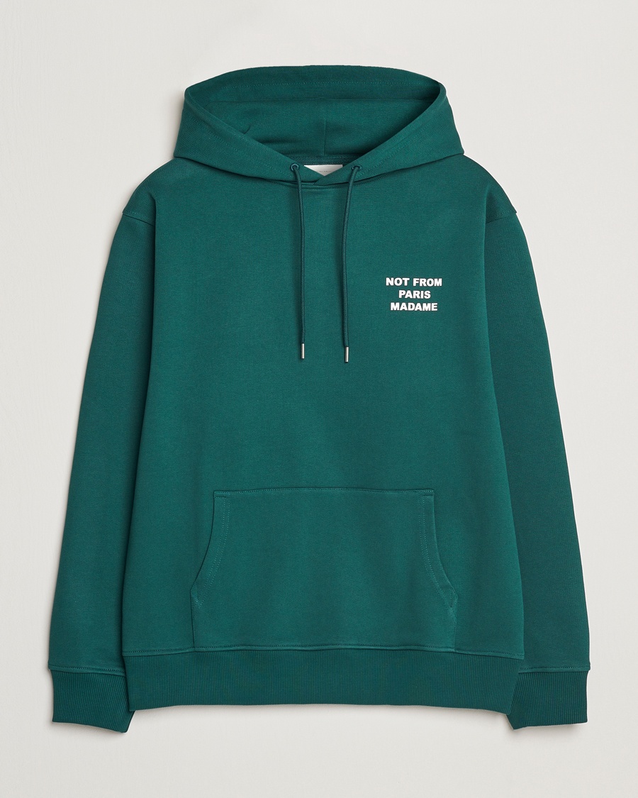 Drôle de Monsieur Slogan Hoodie Dark Green – Grön