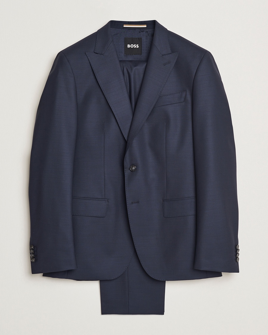 Herr | | BOSS BLACK | Huge Wool Peak Lapel Suit Dark Blue