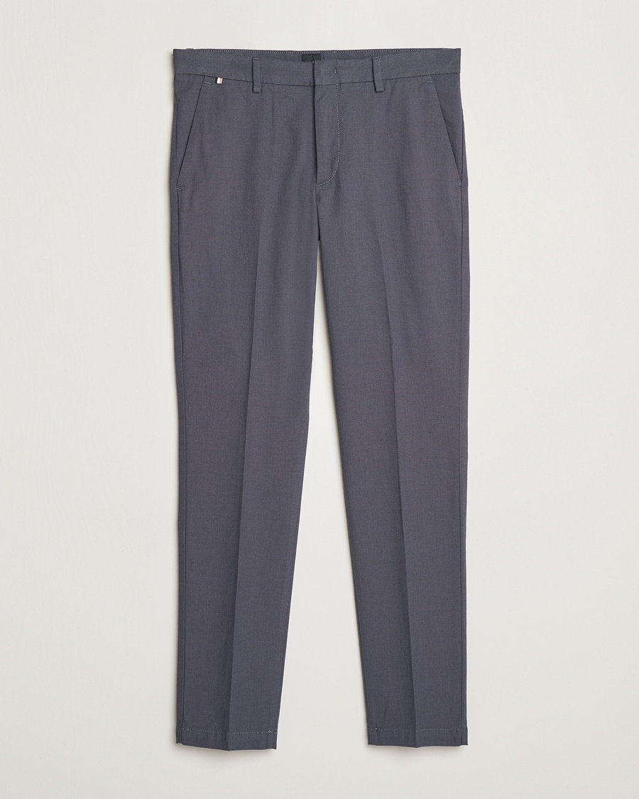Herr | Udda kavaj | BOSS BLACK | Kaito Structured Cotton Pants Dark Blue