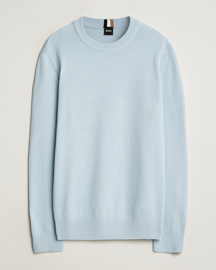 Herr | Lojalitetserbjudande | BOSS BLACK | Ecaio Knitted Sweater Light Blue