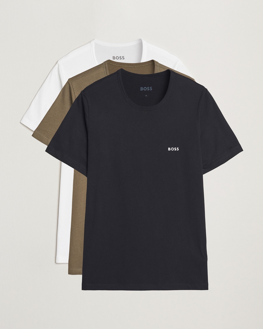 Herr | Kläder | BOSS BLACK | 3-Pack Crew Neck T-Shirt Black/White/Green