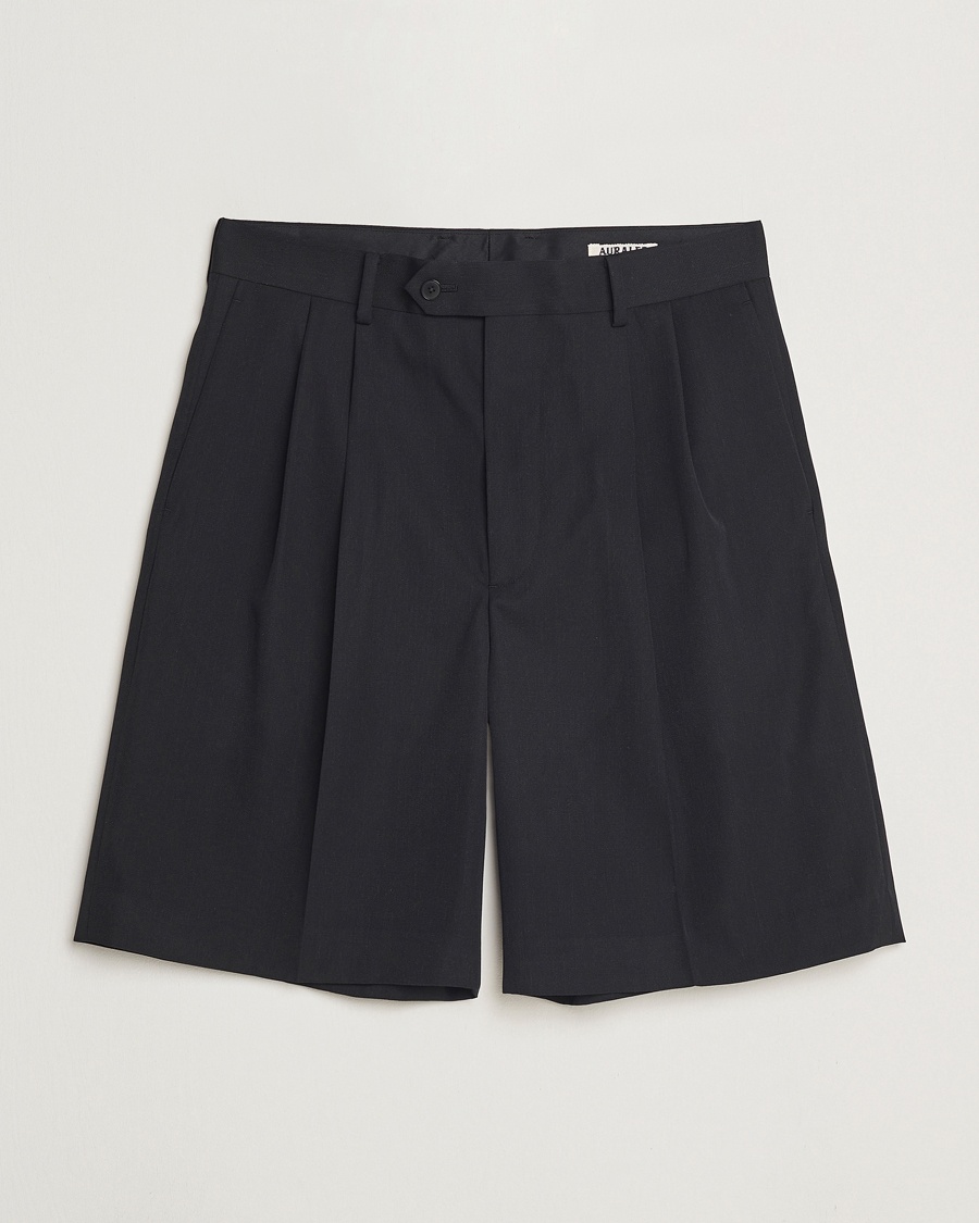 Herr | Shorts | Auralee | Light Wool Gabardine Shorts Black
