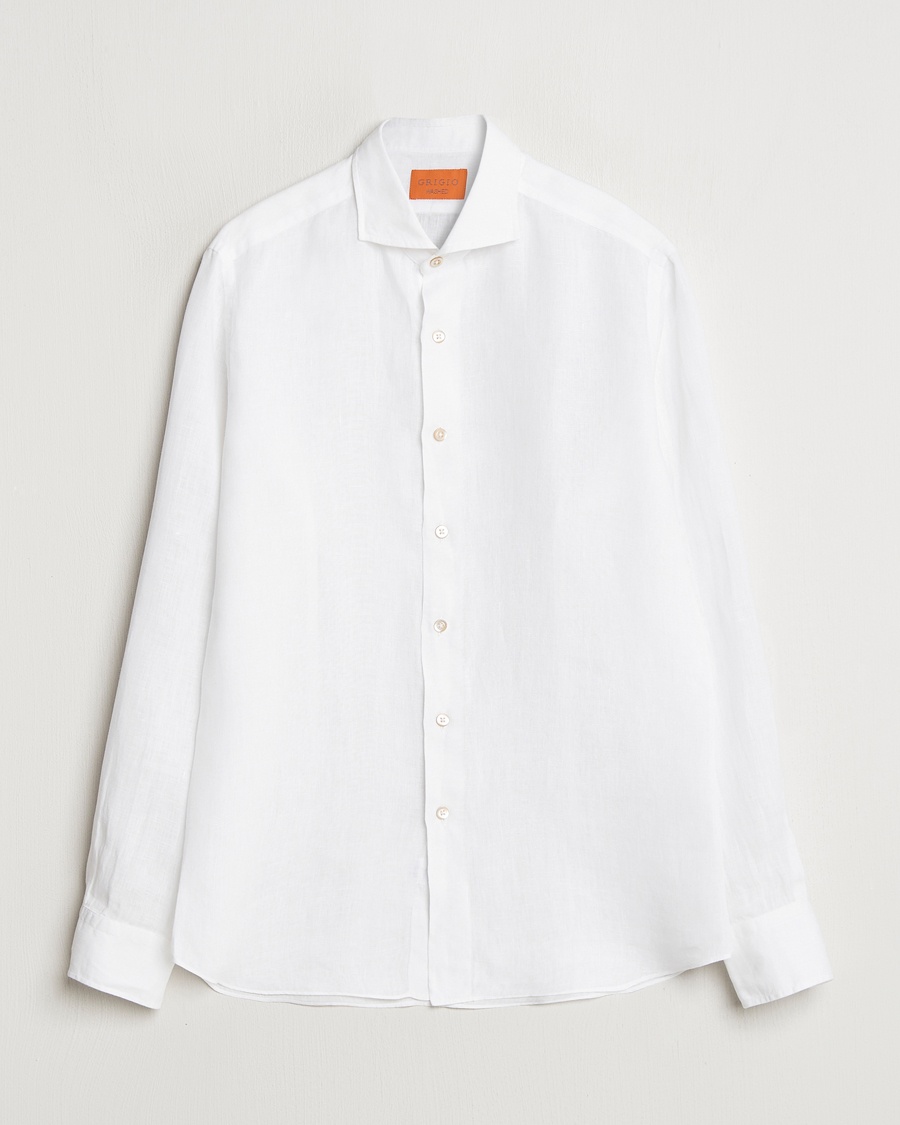 Herr | Senast inkommet | Grigio | Linen Casual Shirt White
