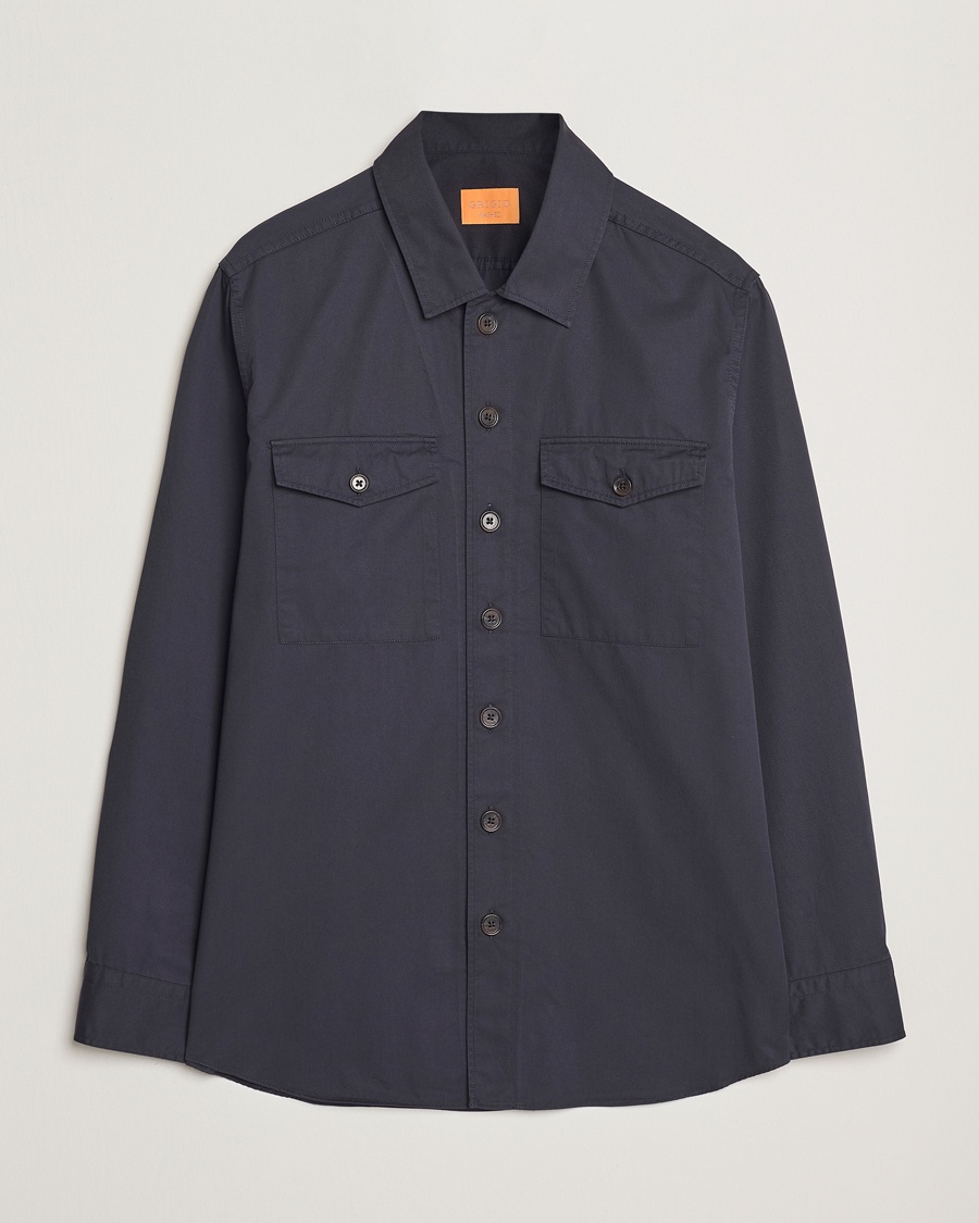 Herr | Overshirts | Grigio | Cotton Overshirt Navy