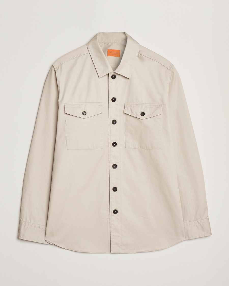 Herr | Overshirts | Grigio | Cotton Overshirt Beige