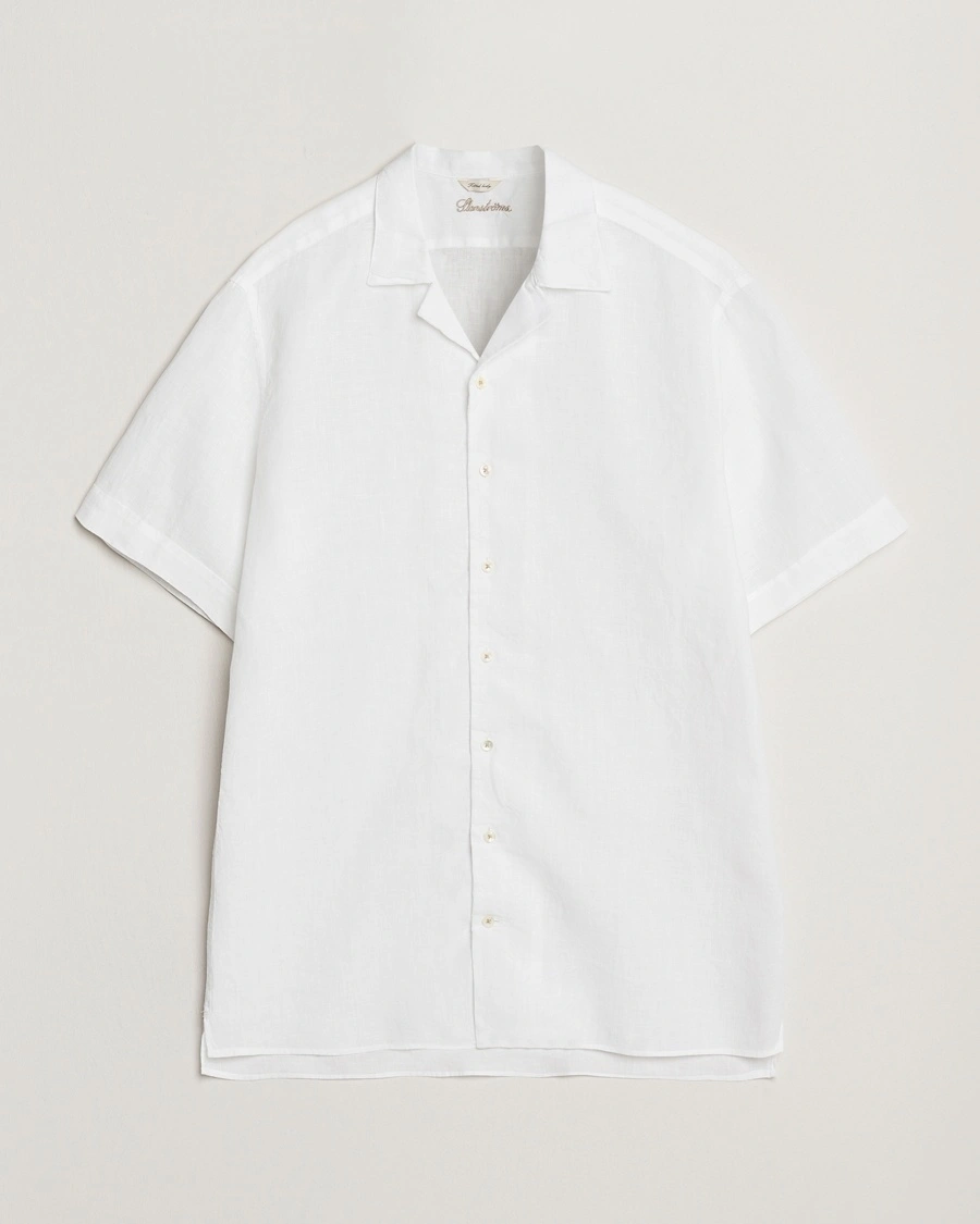 Herr | Kortärmade skjortor | Stenströms | Short Sleeve Linen Shirt White