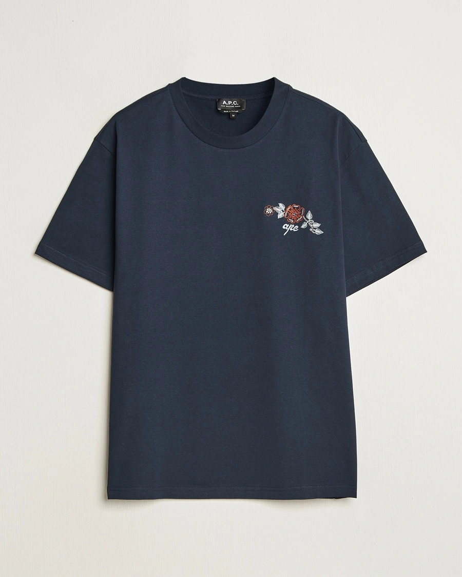 Herr | T-Shirts | A.P.C. | Oscar Embroidered T-Shirt Dark Navy