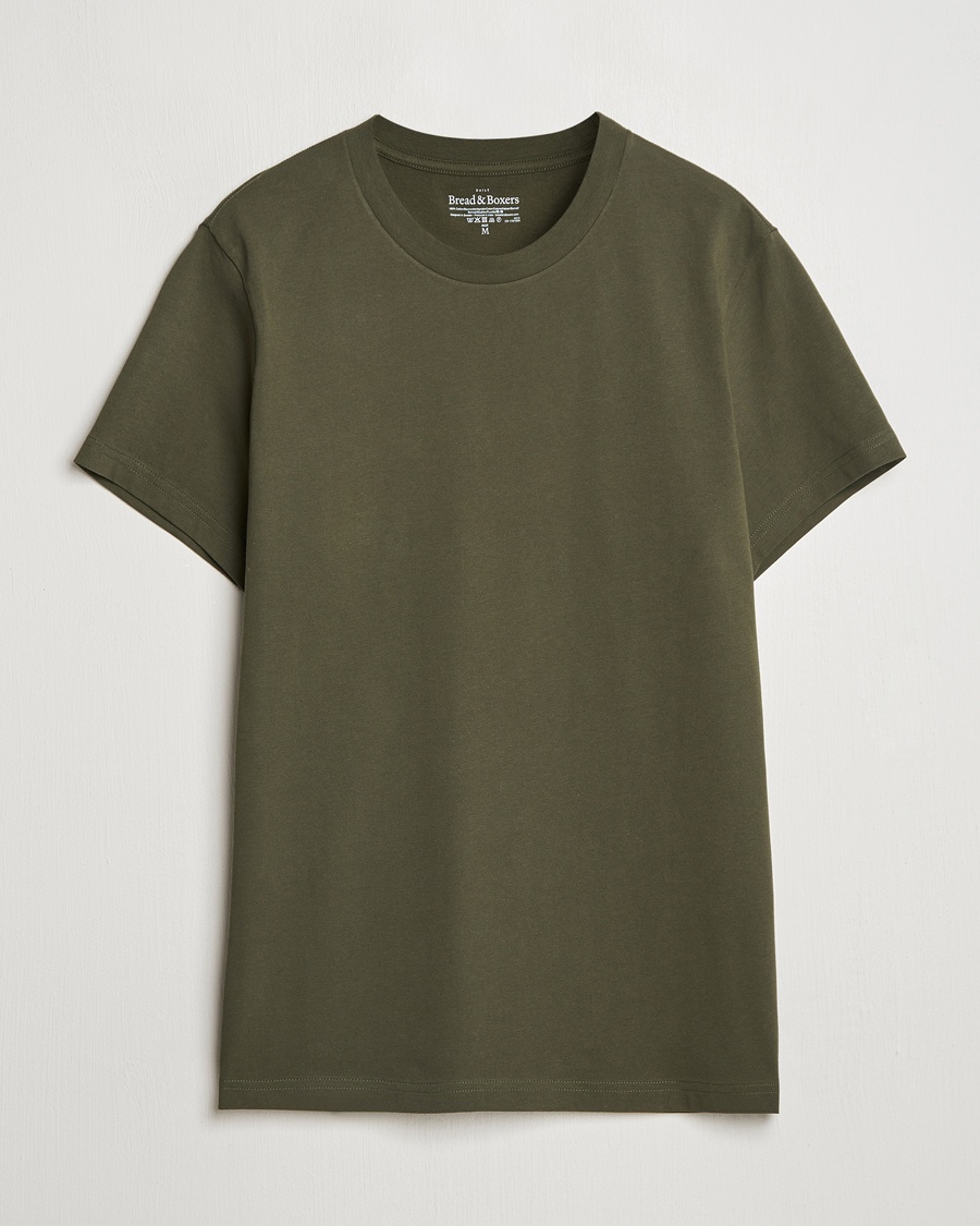 Herr | Kortärmade t-shirts | Bread & Boxers | Crew Neck Regular T-Shirt Dark Army Green