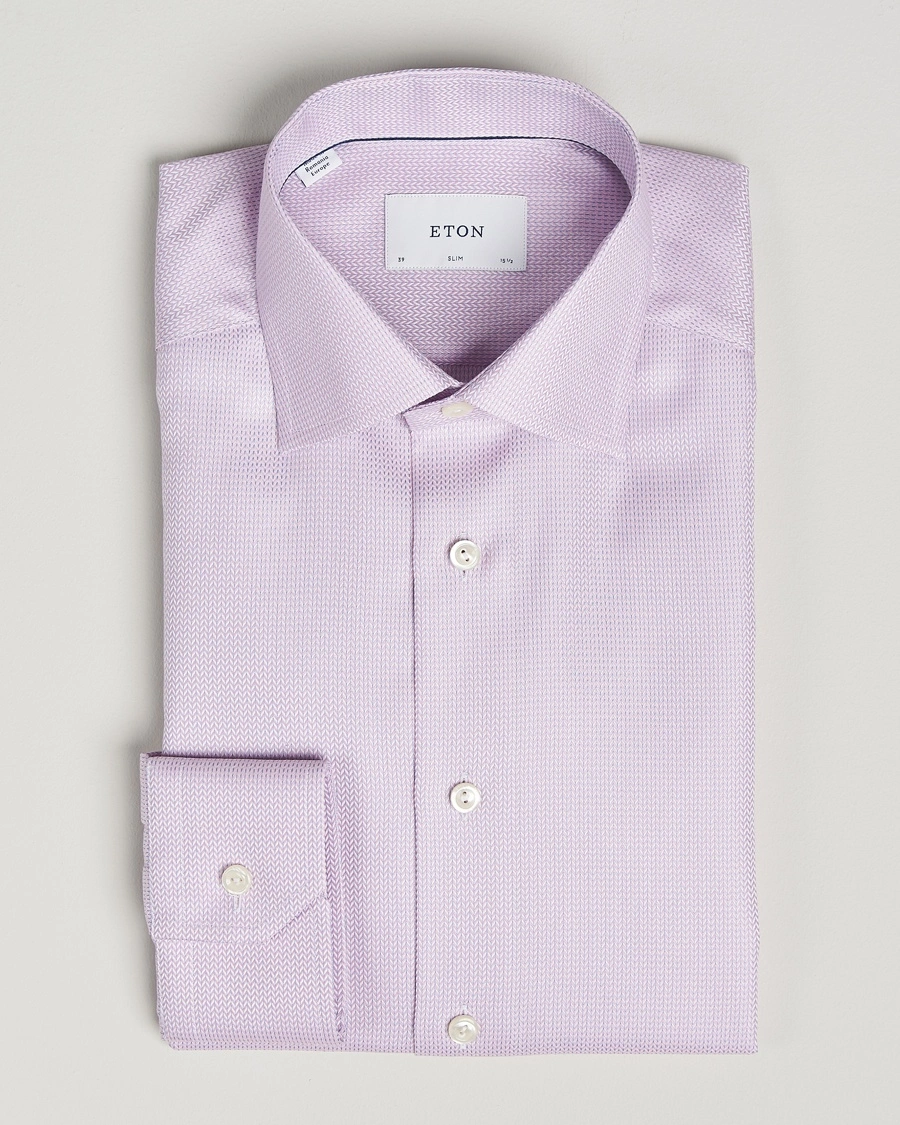 Herr | Formella | Eton | Slim Fit Signature Dobby Shirt Pink