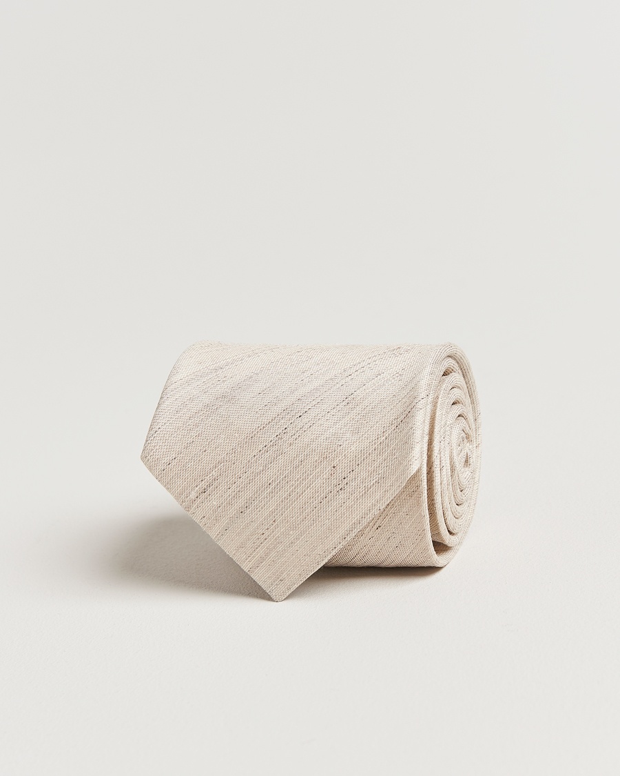 Herr | Accessoarer | Eton | Silk/Linen Tie Beige