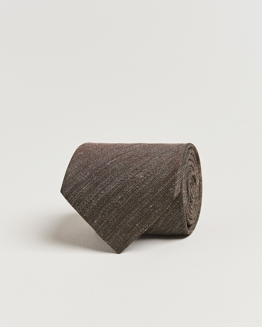 Herr | | Eton | Silk/Linen Tie Brown