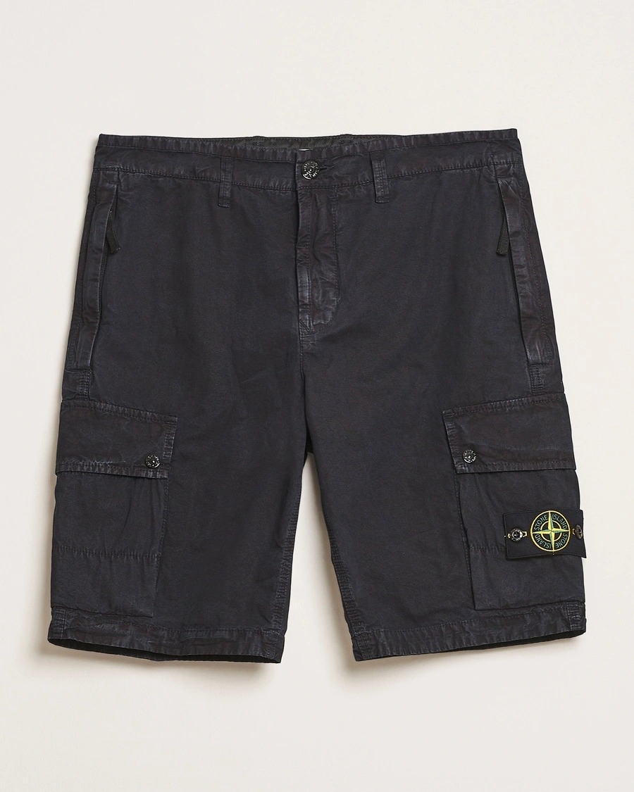 Herr | Cargoshorts | Stone Island | Brushed Cotton Canvas Cargo Shorts Navy Blue