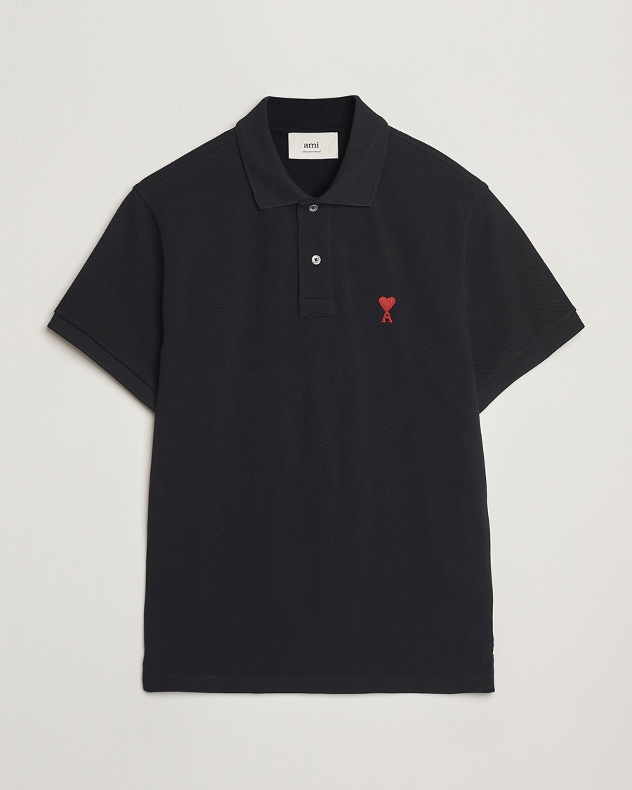 AMI Heart Logo Polo Black – Svart