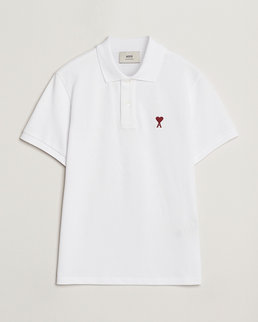 AMI Heart Logo Polo White – Vit