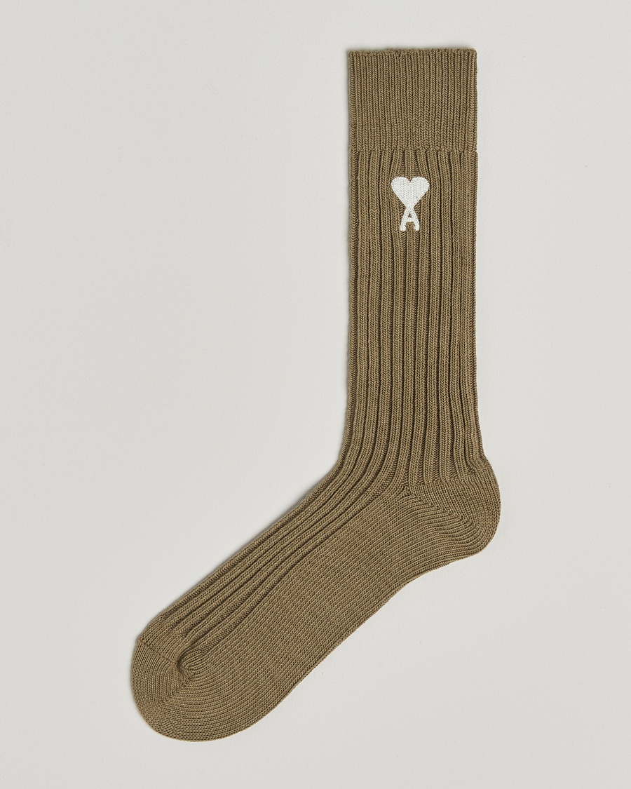 Herr | Underkläder | AMI | Logo Ribbed Sock Green