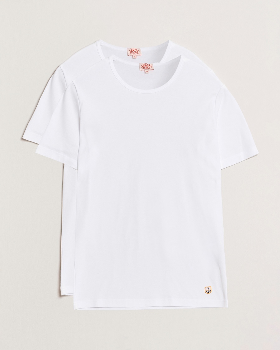 Herr | Multipack | Armor-lux | 2-Pack Crew Neck T-Shirt White/White
