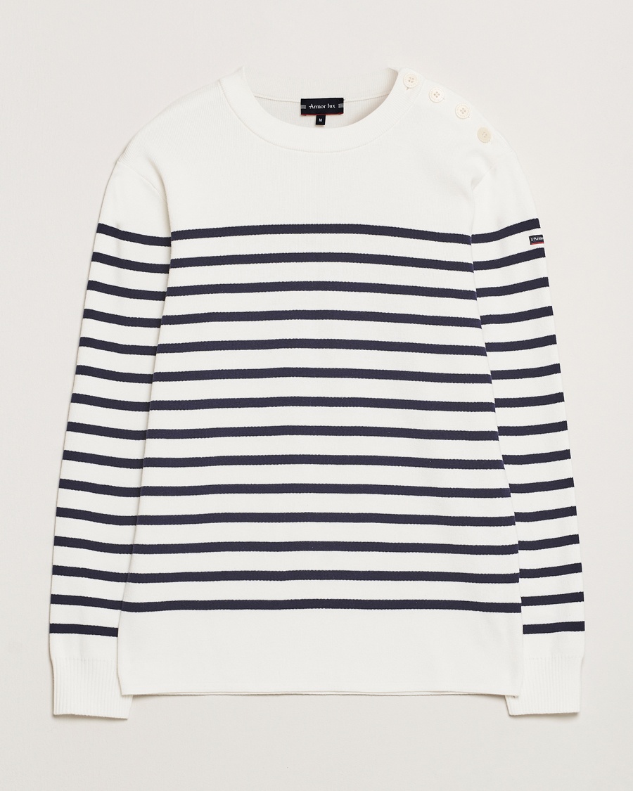 Armor-lux Groix Striped Sweater Milk/Navy – Flerfärgad