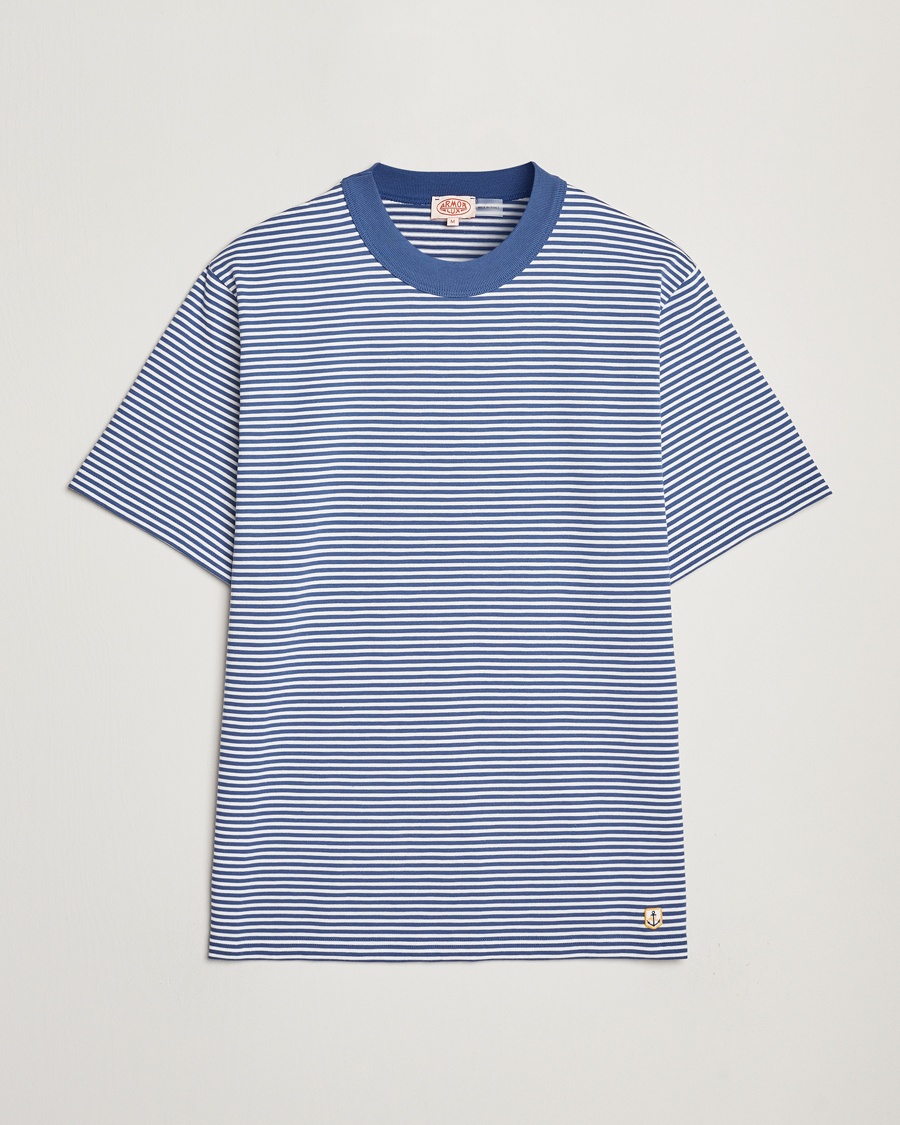 Herr | T-Shirts | Armor-lux | Callac Héritage Stripe T-Shirt Obscur/Milk