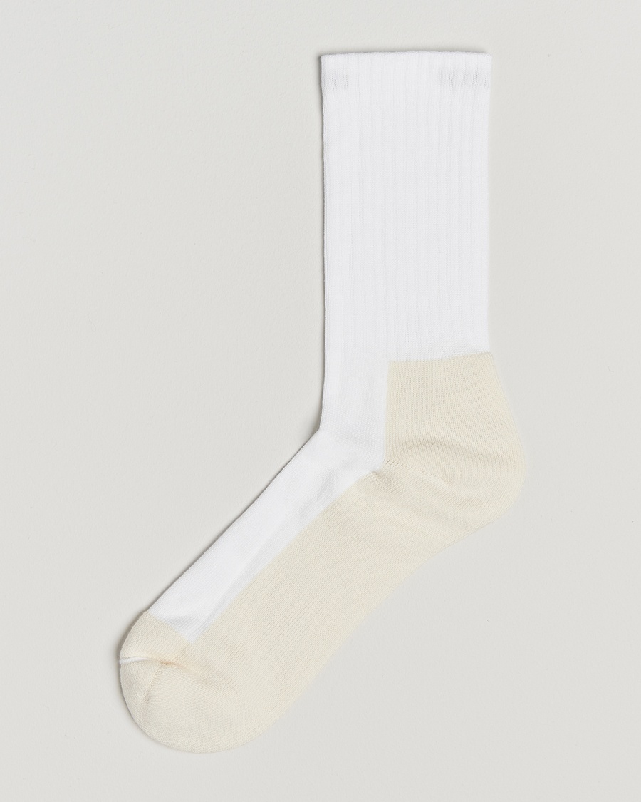 Sweyd Two Tone Cotton Socks Off White/White – Vit