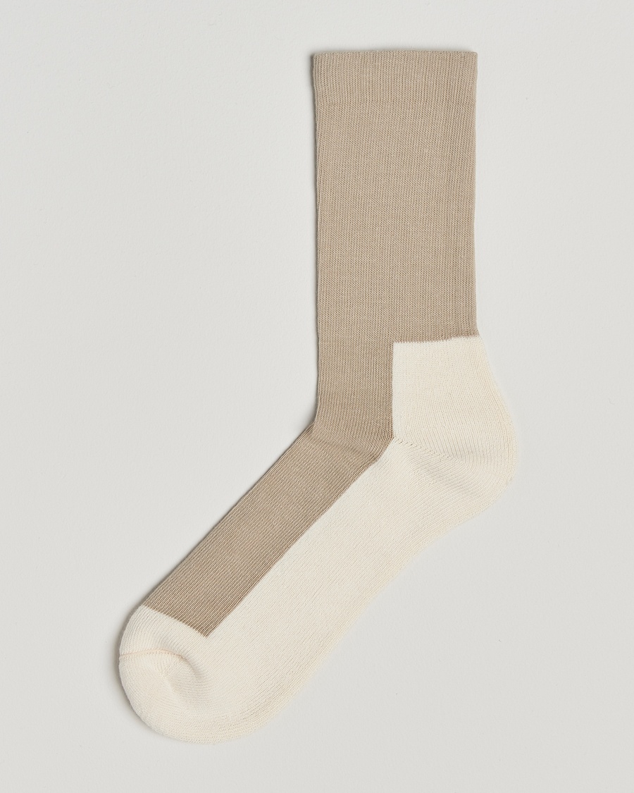 Sweyd Two Tone Cotton Socks Sand/Off White – Beige