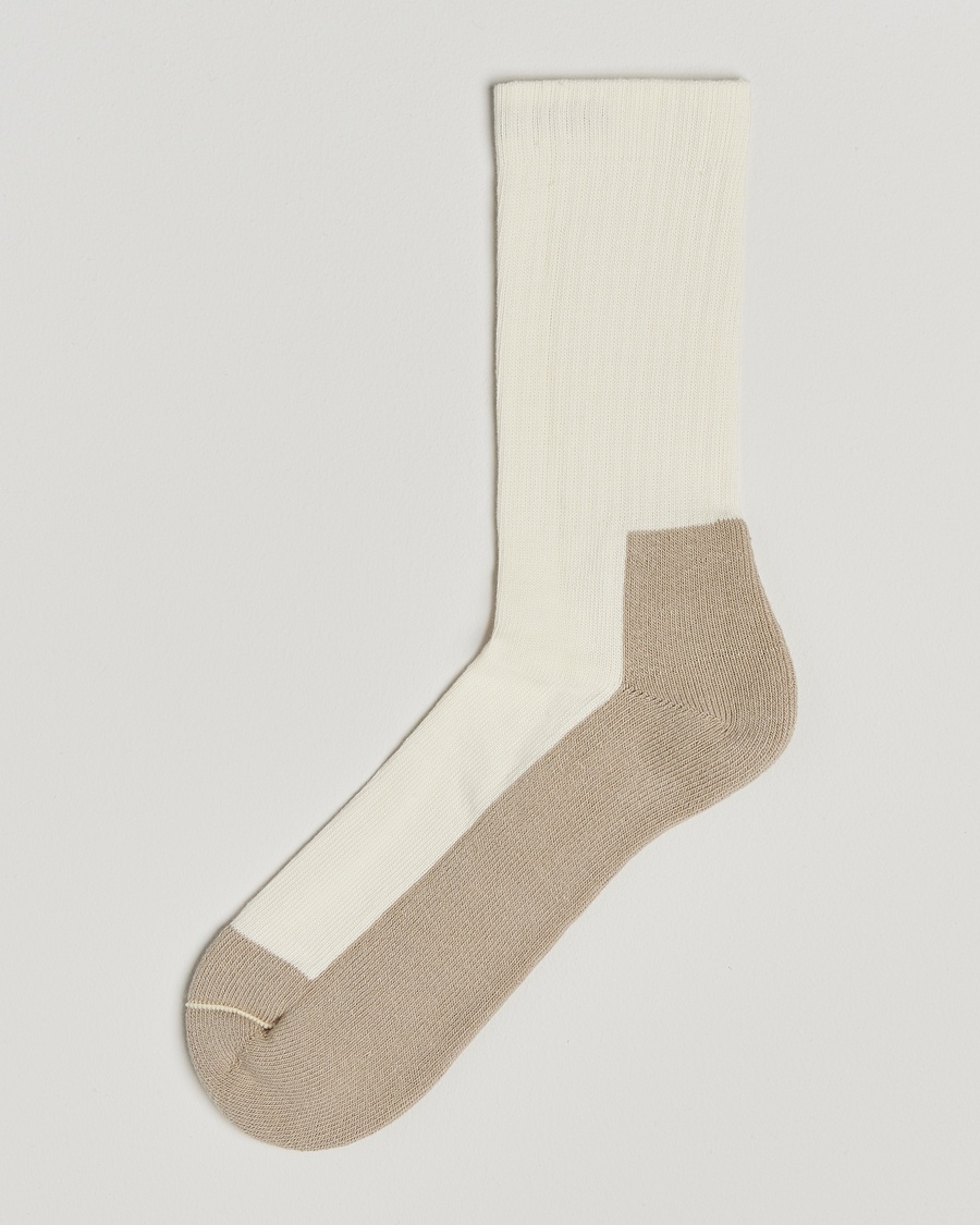 Sweyd Two Tone Cotton Socks Off White/Sand – Vit