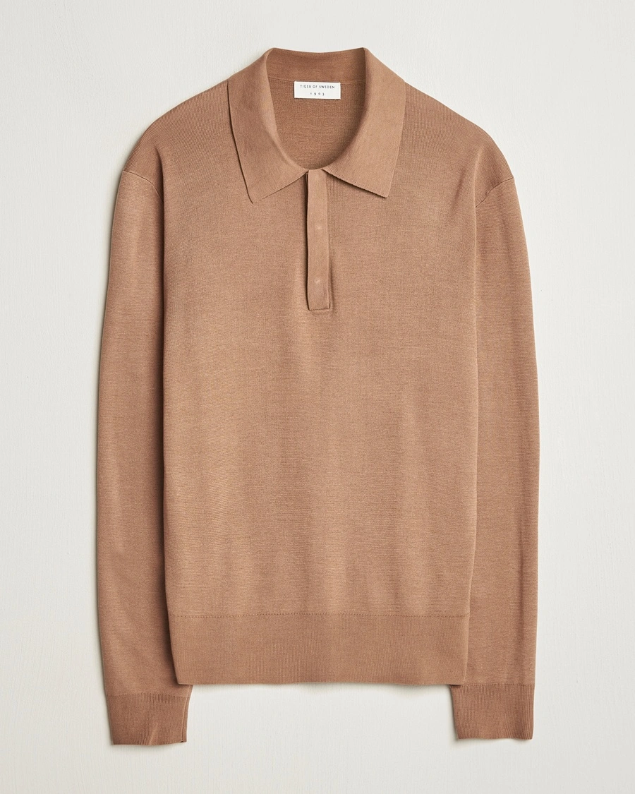 Herr | Tröjor | Tiger of Sweden | Appleton Knitted Polo Tawny Brown
